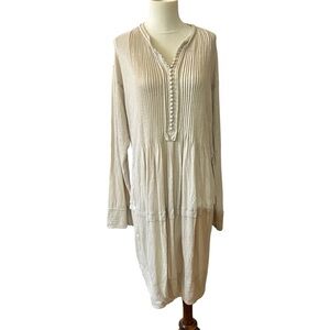 URBAN ZEN MIDI DRESS LAGENLOOK LINEN ARTISAN LUXURY RELAXED BOHEMIAN MINIMALIST